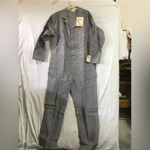 Mens Vintage Key Imperial Coveralls Herringbone Blue Cotton Made in USA